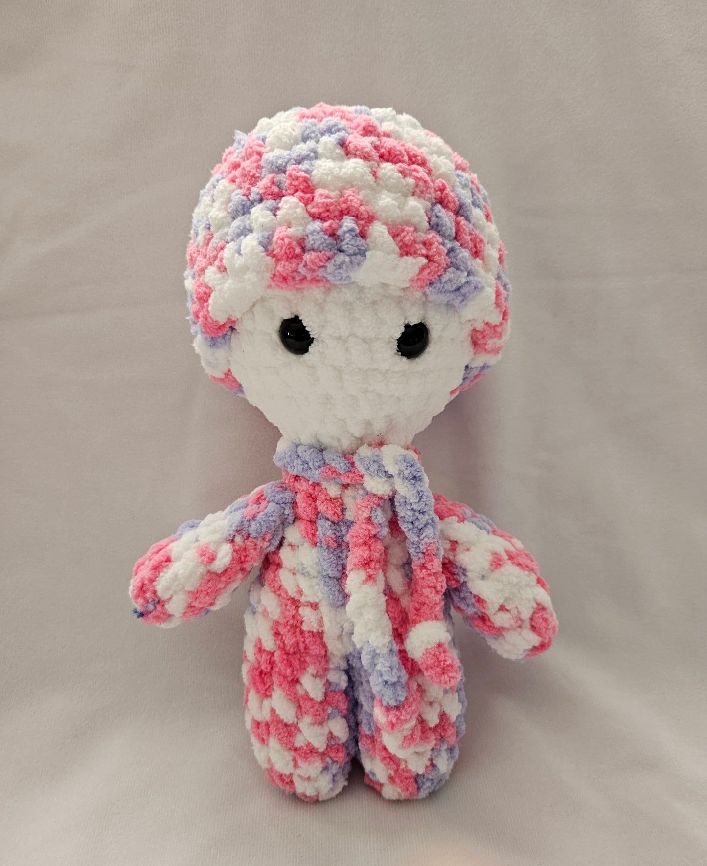 Crochet Fluffy Doll | Crochet Toy | Crochet Plushy - Pink/Blue
