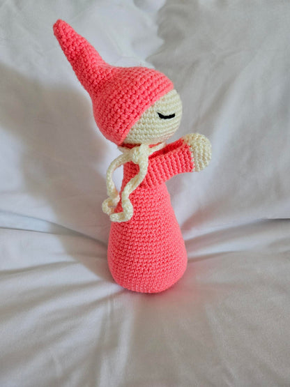 Crochet Prayer Doll | Crochet Toy - Coral