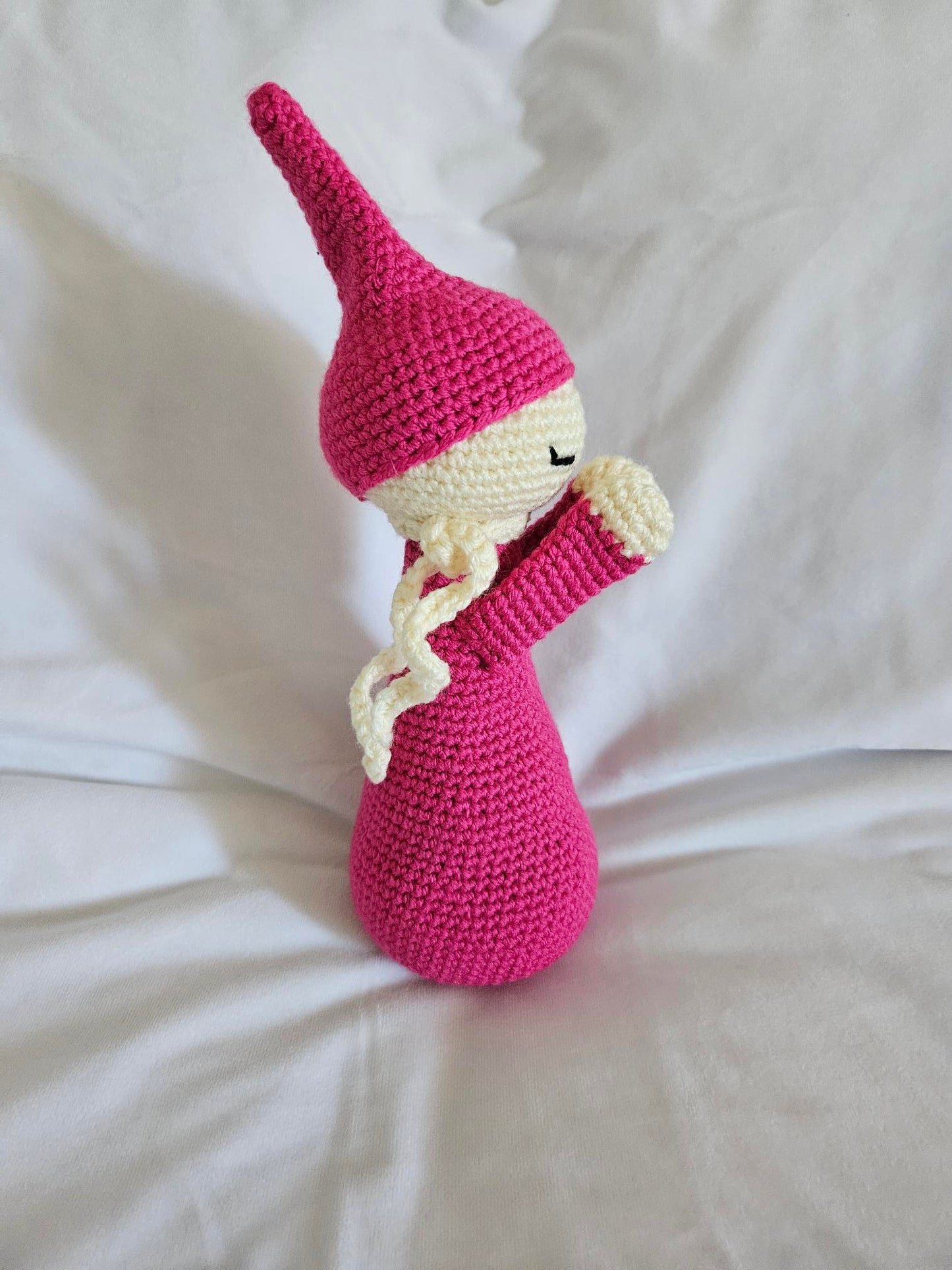 Crochet Prayer Doll | Crochet Toy - Magenta