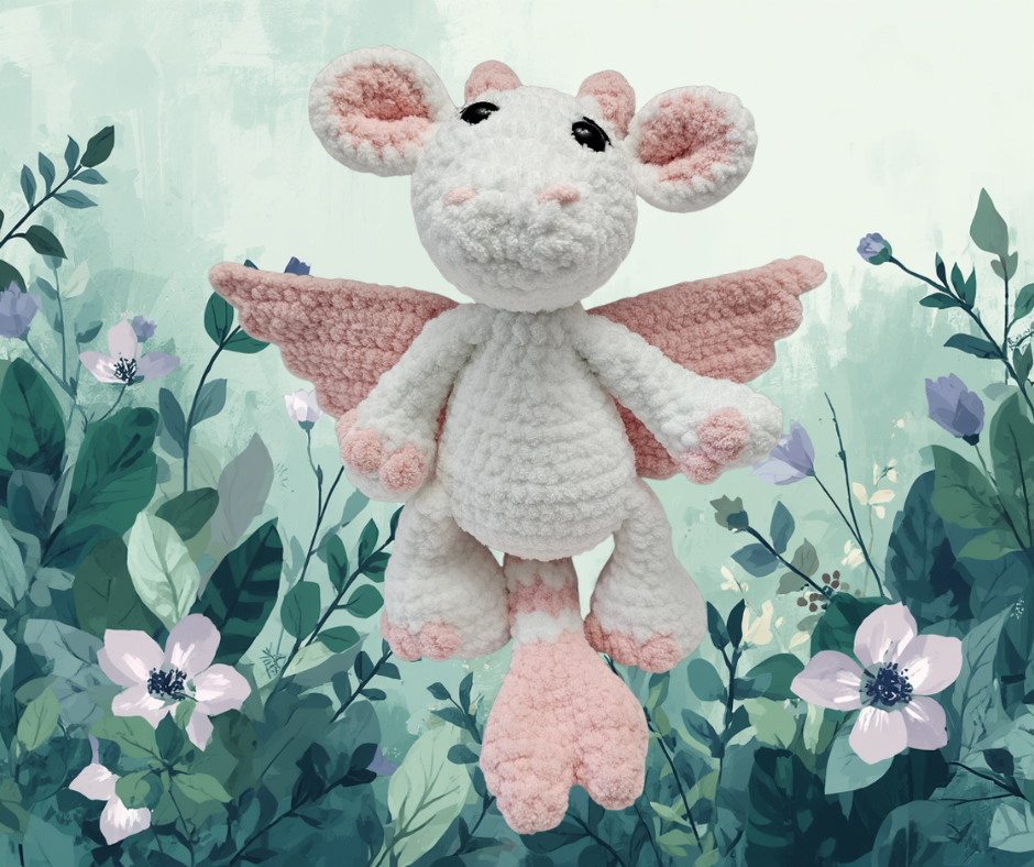 Fairy Dragon Crochet Plush | Amigurumi Dragon | Fantasy Creature Plushie | Cute Handmade Stuffed Animal