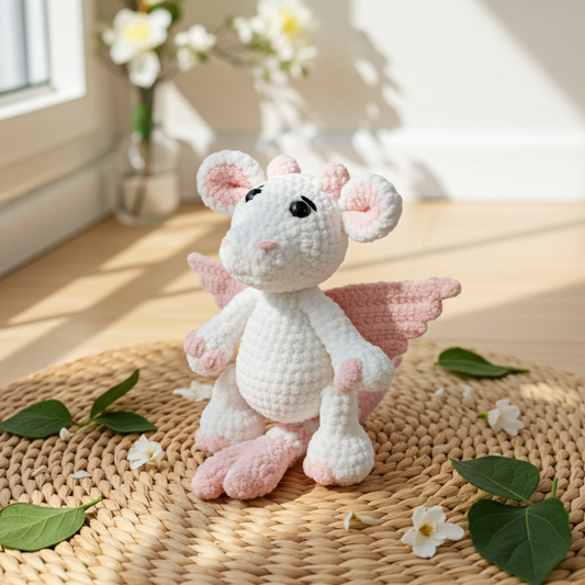 Fairy Dragon Crochet Plush | Amigurumi Dragon | Fantasy Creature Plushie | Cute Handmade Stuffed Animal